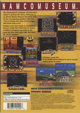 Namco Museum box cover back